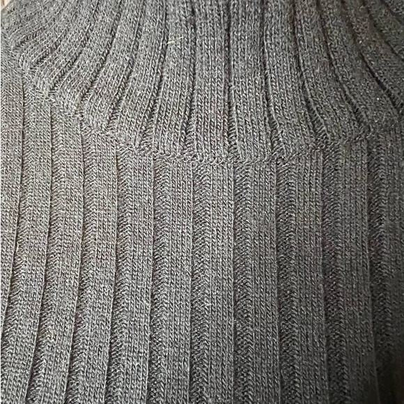 Nina Leonard Women's Sweater in Black Acrylic Wool Blend Funnel Neck Size XL - Picture 2 of 5